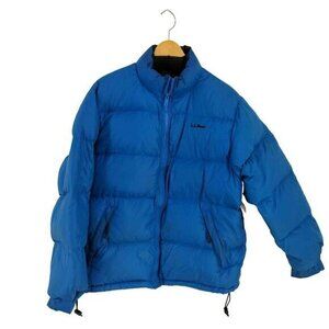 L.L. Bean‎ Women's Medium Puffer Jacket Blue Full Zip Insulated Winter Coat